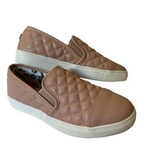 Steve Madden Girls Blush Quilted Slip On Sneakers Size 3